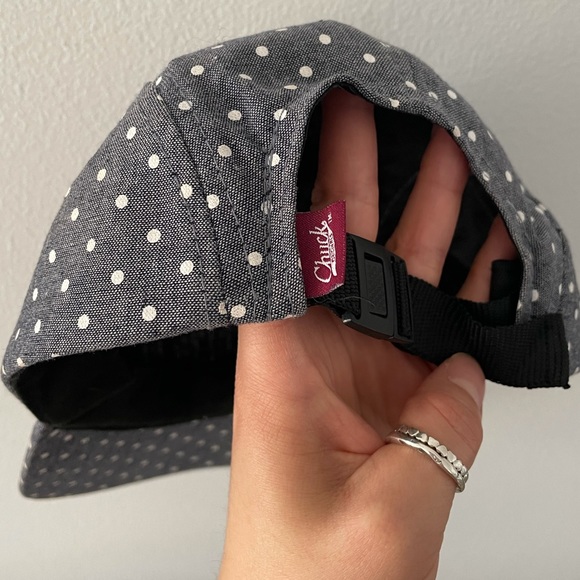Polka dot chambray five panel hat - Picture 3 of 4